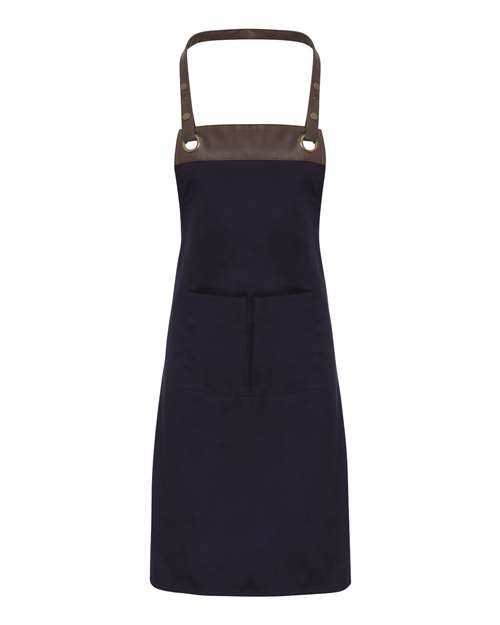 Artisan Collection by Reprime Espresso Bib Apron - Navy/ Brown