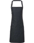 Artisan Collection by Reprime Jeans Stitch Denim Bib Apron - Black Denim