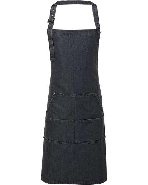 Artisan Collection by Reprime Jeans Stitch Denim Bib Apron - Black Denim