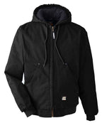 Berne Apparel Men's Heartland Washed Cotton Duck Hooded Jacket - Black