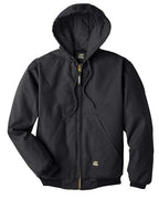 Berne Apparel Men's Tall Highland Washed Cotton Duck Hooded Jacket - Black