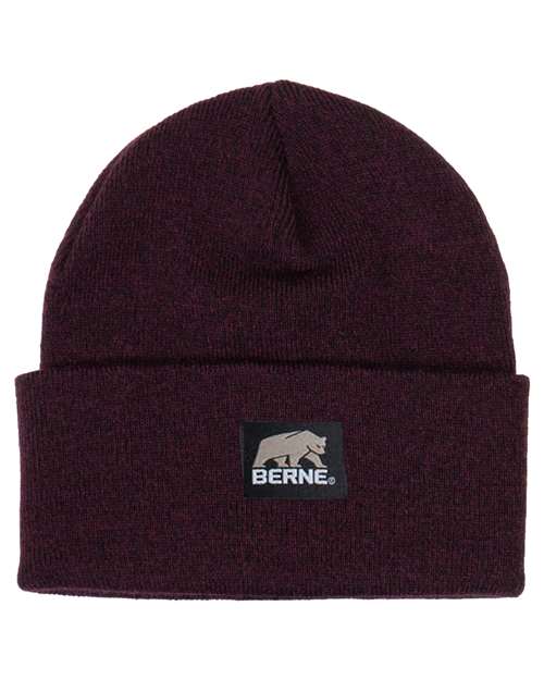 Berne Apparel Heritage Knit Cuff Beanie - Maroon/ Black
