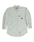 Berne Apparel Men's Tall Flame-Resistant Down Plaid Work Shirt - Green