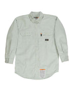 Berne Apparel Men's Tall Flame-Resistant Down Plaid Work Shirt - Green