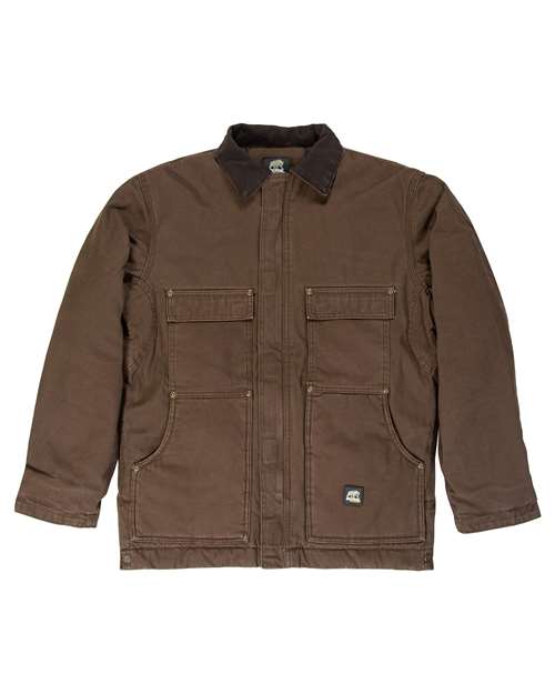 Berne Apparel Men's Highland Washed Chore Jacket - Bark