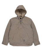 Berne Apparel Men's Heartland Washed Duck Hooded Work Coat - Greystone