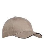 Big Accessories Brushed Twill Sandwich Cap - Khaki/ Black