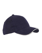 Big Accessories Brushed Twill Sandwich Cap - Navy/ Stone