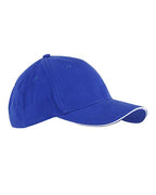 Big Accessories Brushed Twill Sandwich Cap - Royal/ White