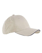 Big Accessories Brushed Twill Sandwich Cap - Stone/ Navy