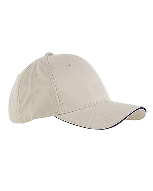 Big Accessories Brushed Twill Sandwich Cap - Stone/ Navy