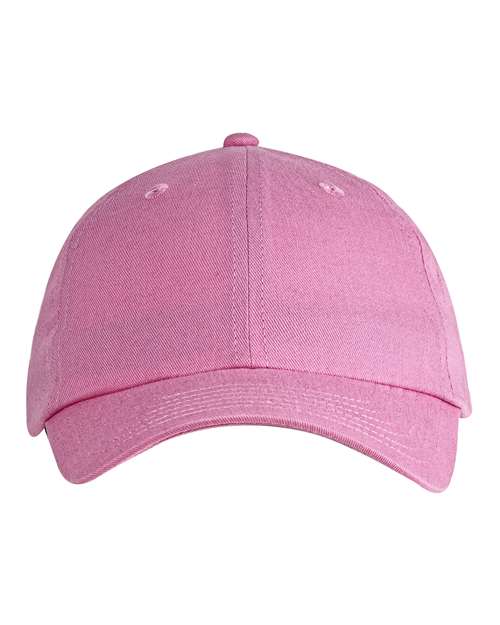 Big Accessories Youth Classic Brushed Twill Cap - Pink