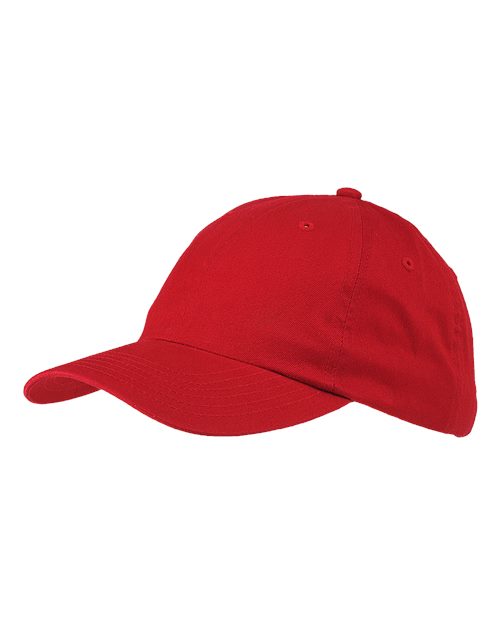Big Accessories Youth Classic Brushed Twill Cap - Red