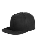 Big Accessories Flat Bill Sport Cap - Black/ Black