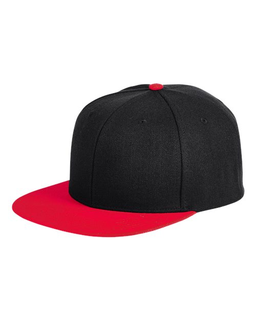 Big Accessories Flat Bill Sport Cap - Black/ Red