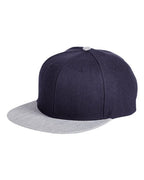 Big Accessories Flat Bill Sport Cap - Navy/ Heather Grey