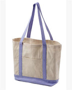 BAGedge Canvas Tote - Natural/ Light Blue