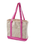 BAGedge Canvas Tote - Natural/ Pink