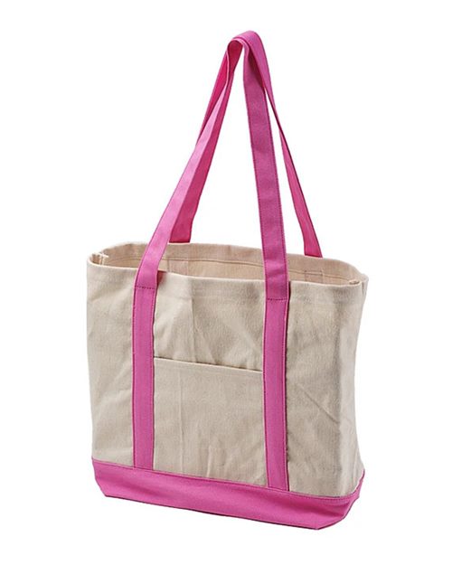 BAGedge Canvas Tote - Natural/ Pink