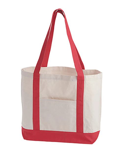 BAGedge Canvas Tote - Natural/ Red
