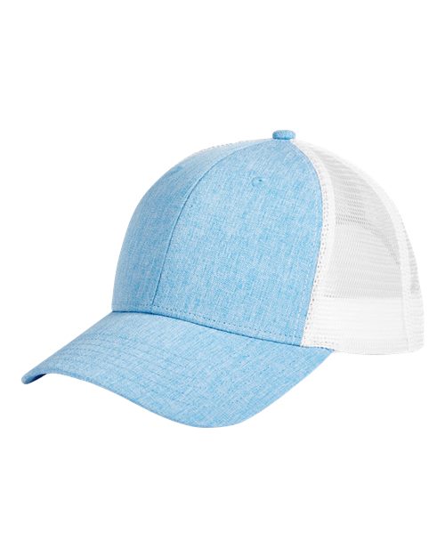 Big Accessories Women's Ponytail Cap - Heather Light Blue/ White