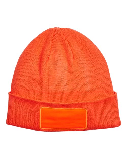 Big Accessories Patch Beanie - Neon Orange