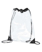 BAGedge PVC Clear Drawstring Bag - Black