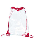 BAGedge PVC Clear Drawstring Bag - Red