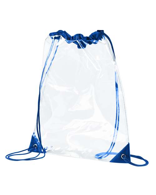 BAGedge PVC Clear Drawstring Bag - Royal