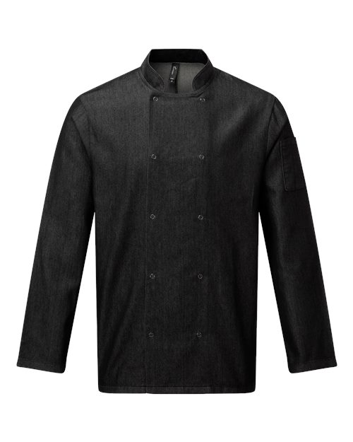 Artisan Collection by Reprime Unisex Denim Chef's Jacket - Black Denim