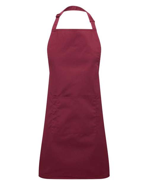 Artisan Collection by Reprime Recycled Pocket Bib Apron - Burgundy