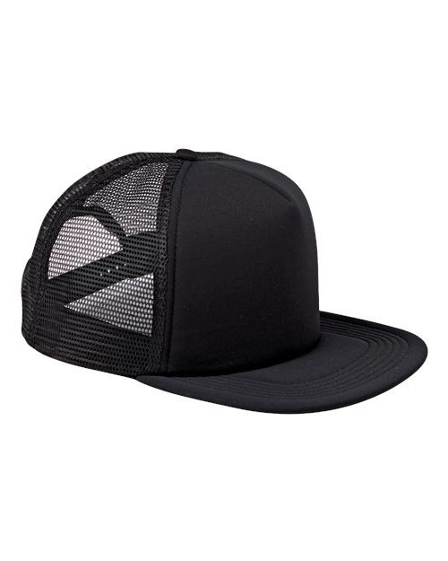 Big Accessories Foam Front Trucker Cap - Black/ Black