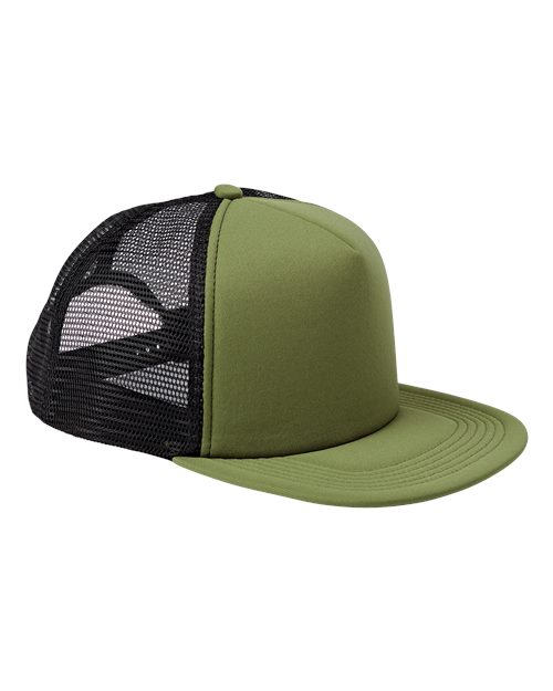 Big Accessories Foam Front Trucker Cap - Olive/ Black