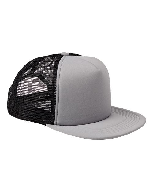 Big Accessories Foam Front Trucker Cap - Steel/ Black