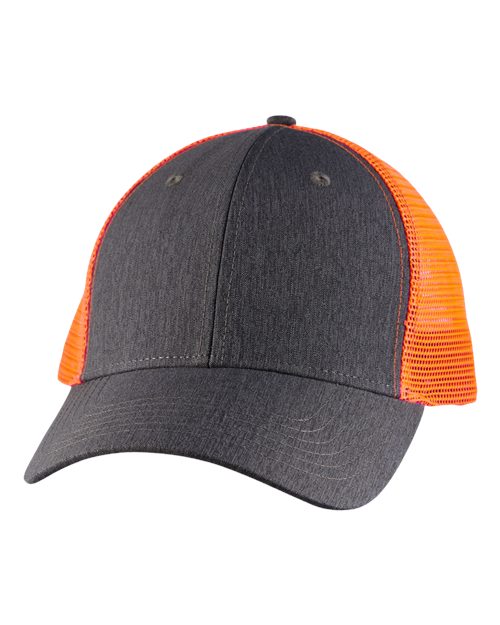 Big Accessories Sport Trucker Cap - Black/ Neon Orange