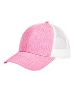 Big Accessories Sport Trucker Cap - Heather Pink/ White