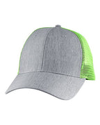 Big Accessories Sport Trucker Cap - Light Grey/ Neon Green