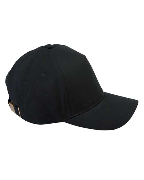 Big Accessories Five-Panel Brushed Twill Cap - Black