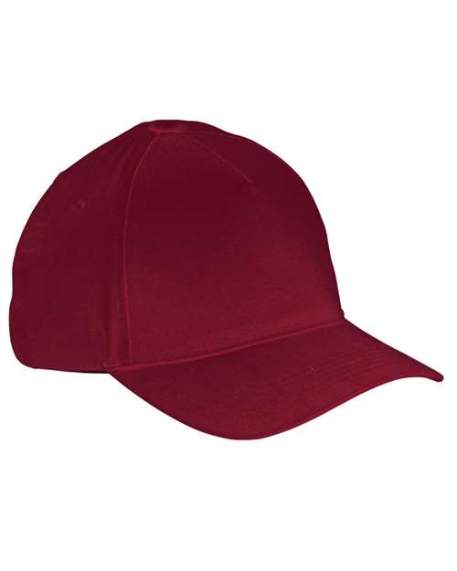 Big Accessories Five-Panel Brushed Twill Cap - Maroon