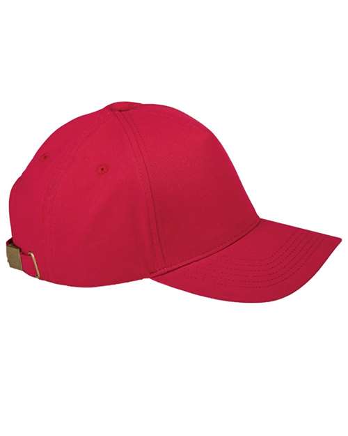 Big Accessories Five-Panel Brushed Twill Cap - Red