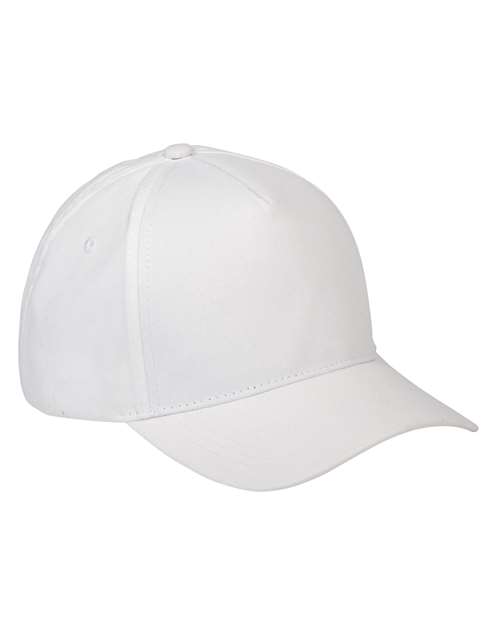 Big Accessories Five-Panel Brushed Twill Cap - White