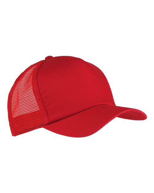 Big Accessories Twill Trucker Cap - Red