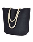 BAGedge Polyester Canvas Rope Tote - Black