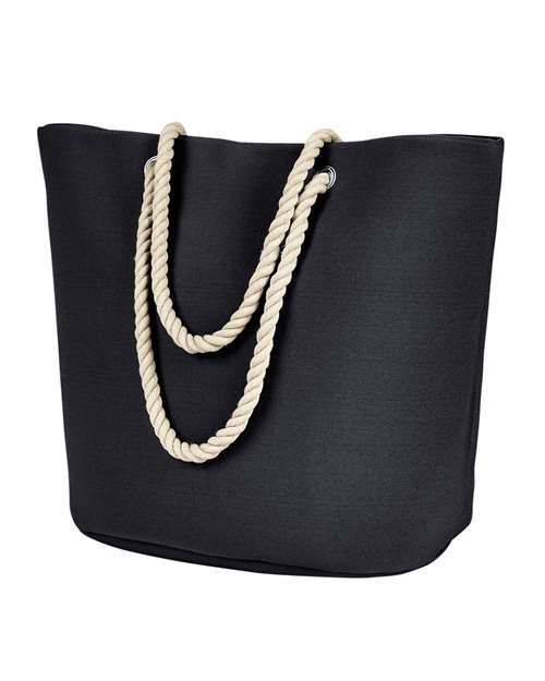 BAGedge Polyester Canvas Rope Tote - Black