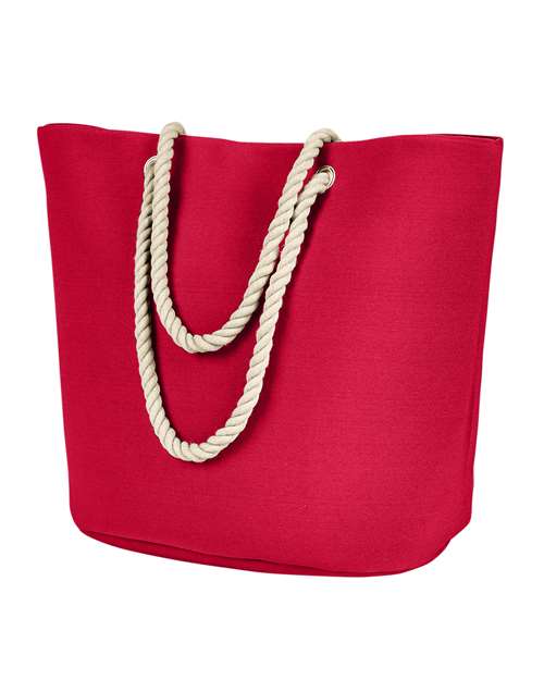 BAGedge Polyester Canvas Rope Tote - Red