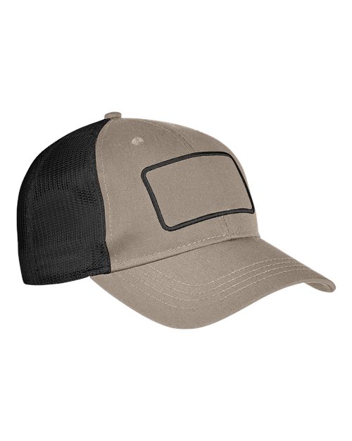 Big Accessories Patch Trucker Cap - Khaki/ Black/ Black