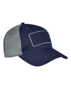 Big Accessories Patch Trucker Cap - Navy/ Grey/ Grey