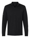 Adidas Men's Textured Stripe Quarter-Zip Pullover - Black