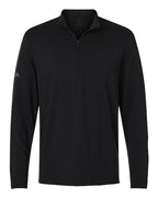 Adidas Men's Textured Stripe Quarter-Zip Pullover - Black