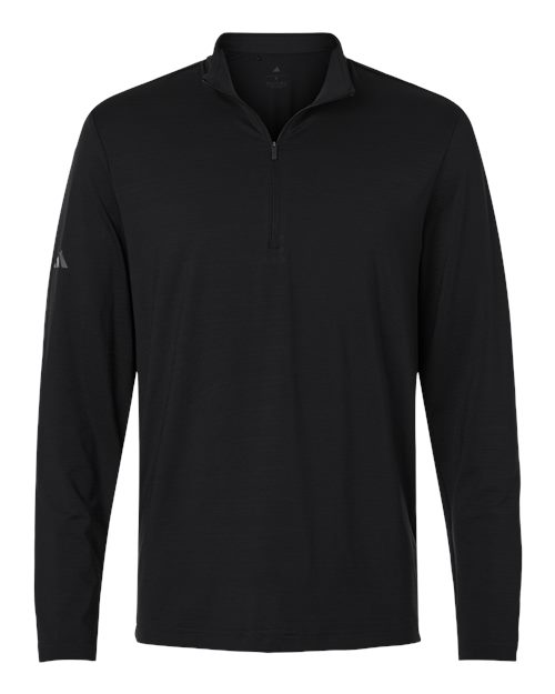 Adidas Men's Textured Stripe Quarter-Zip Pullover - Black